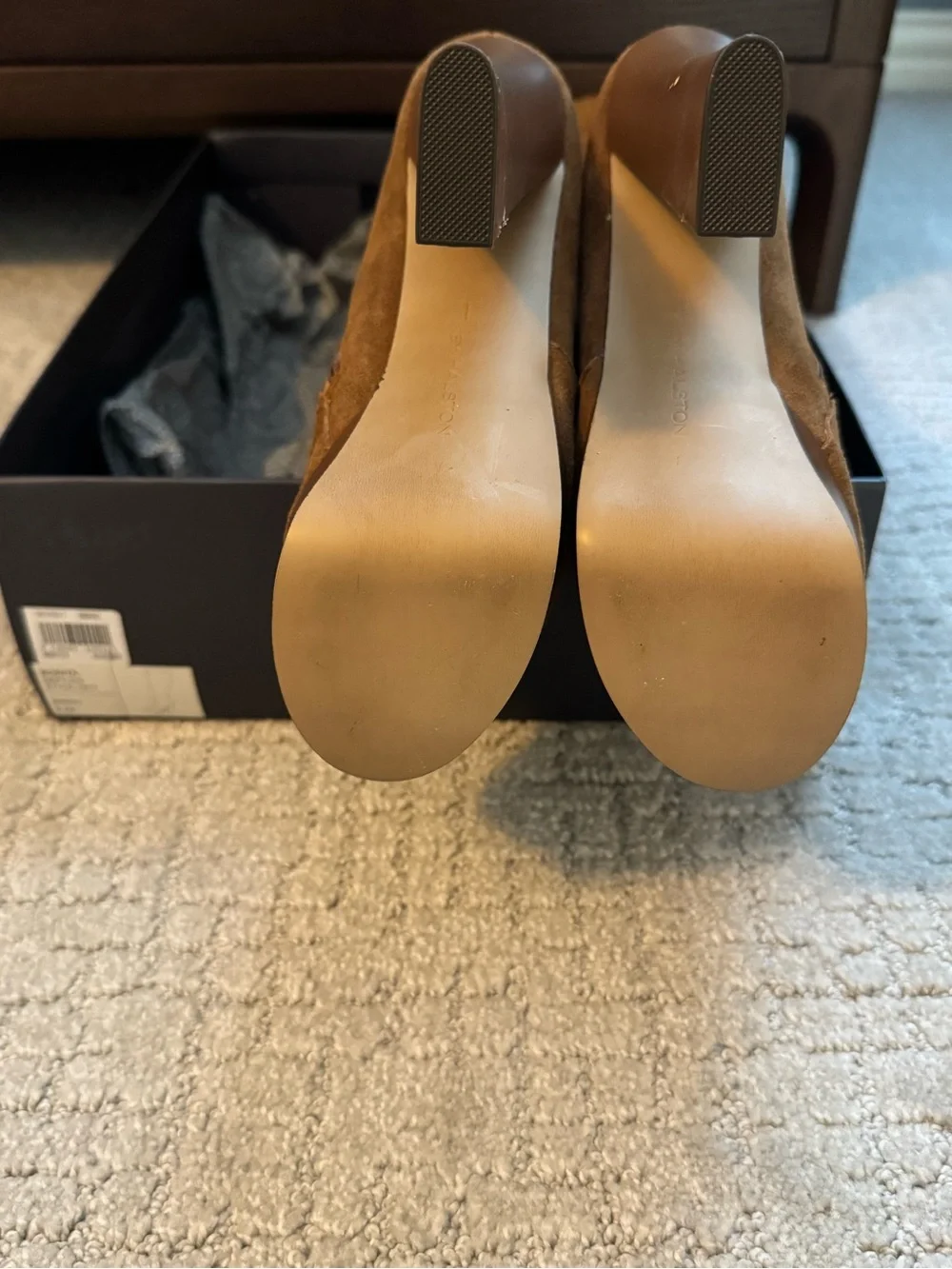 H by Halston Brown Suede Platform Ankle Boots
